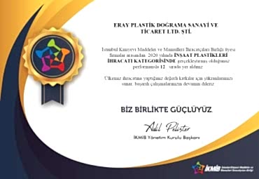 2020 İKMİB Ödüllerinde Eray Plastik’e İki Farklı Kategoride Derece
